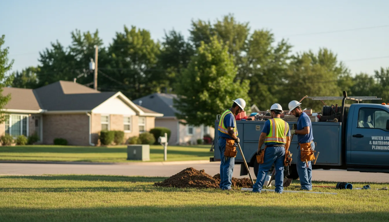Residential water line and bathroom plumbing service in Jacksboro, TX